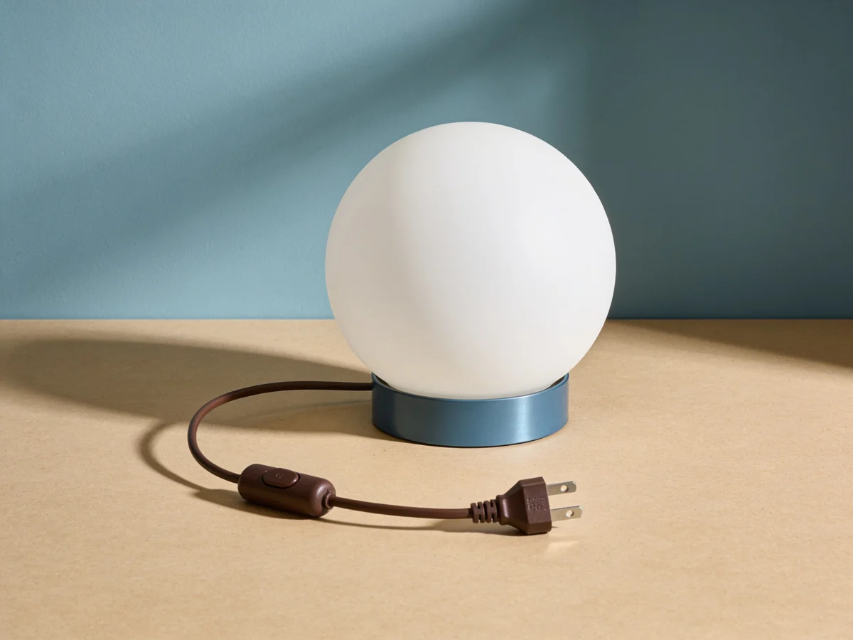 Orbit Opal Lamp — Opal white / mineral blue