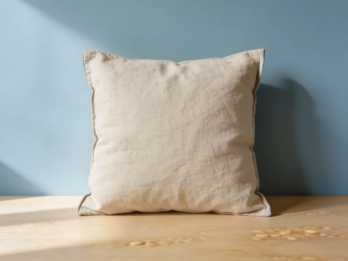 Slub Square Pillow — Oat cotton
