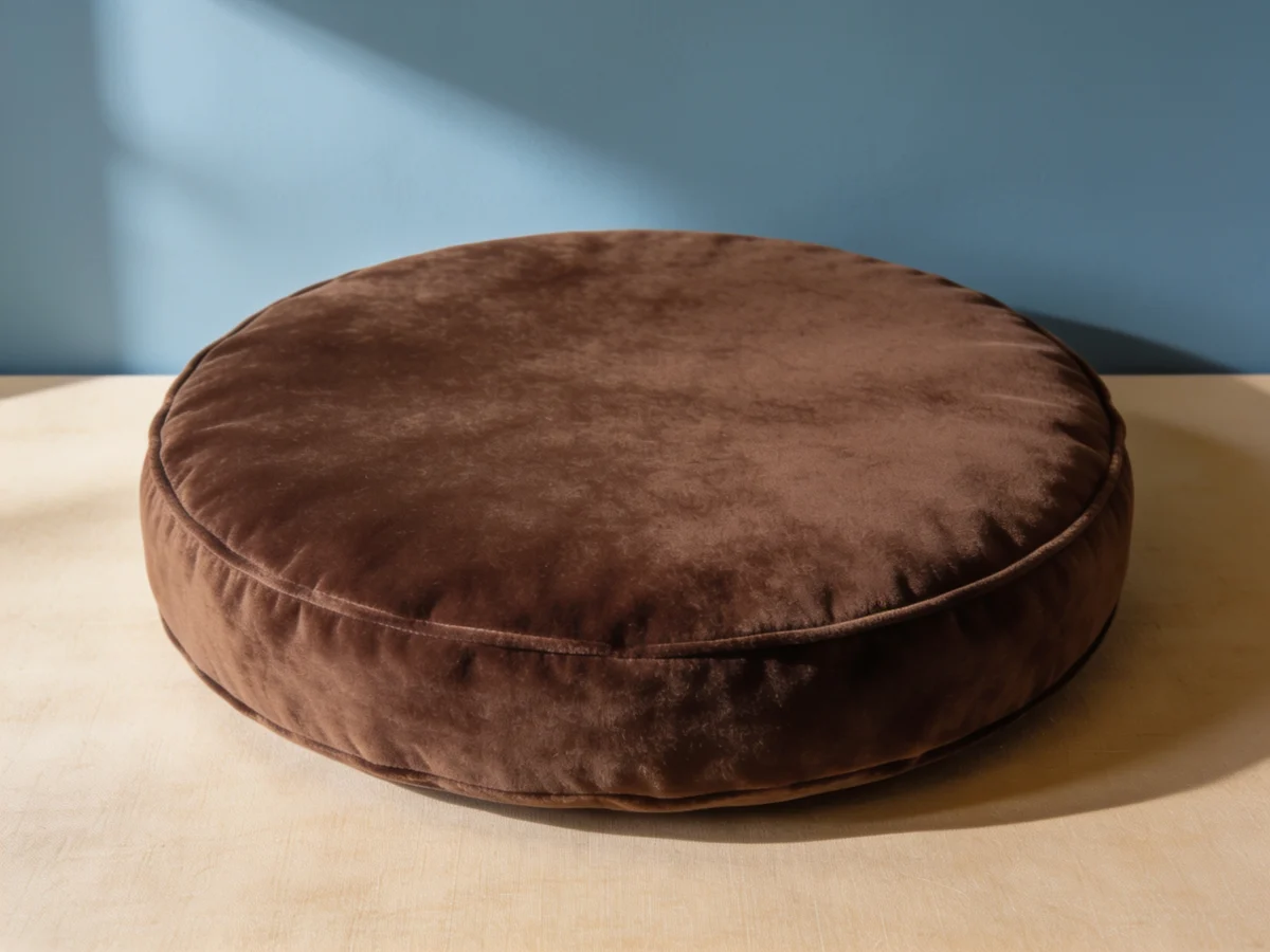 Velvet Round Cushion — Espresso velvet